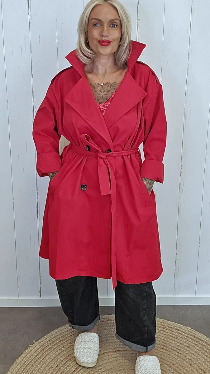 Carrie Trenchcoat rød - Image 4