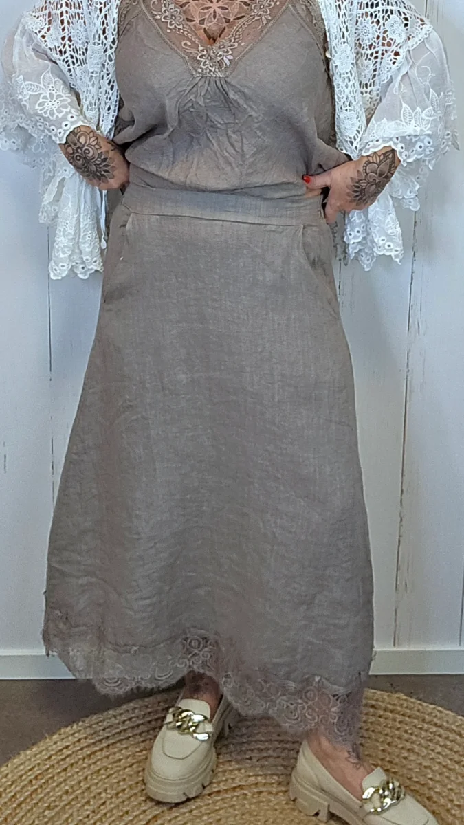 Majja lin skjørt taupe - Image 3