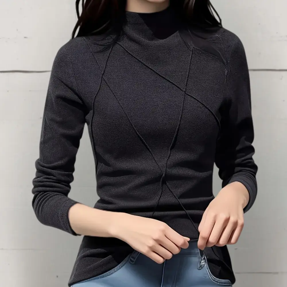 TrendNest - Halv Halsen Genser for Damer med Elegant Stil