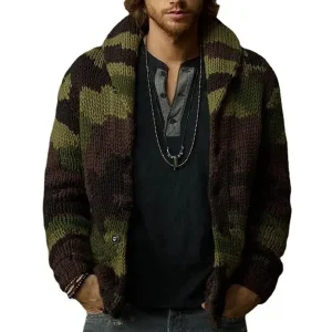 UrbanTrend - Camo Cardigan for Menn med Unik Stil