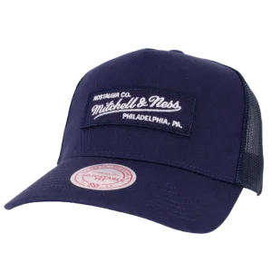 Mitchell & Ness – Box Logo – Marineblå Truckercaps