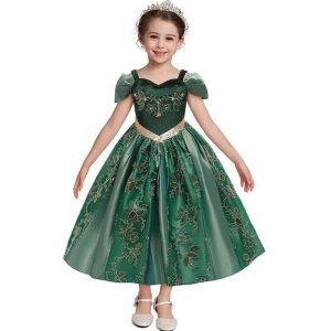 Smaragdgrønn prinsessekjole