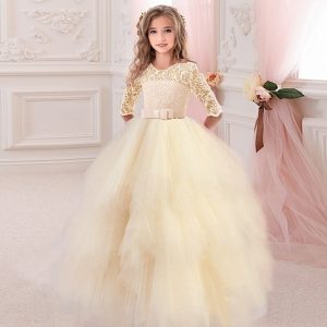 Prinsessekjole i champagne dame