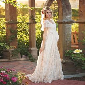 Prinsessekjole for gravide kvinner utkledning