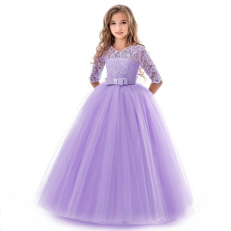 Prinsessekjole med blondermer elsa - Image 2