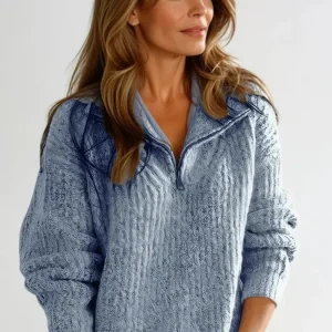 Aurora Luxe – Elegant Zip-genser for Uanstrengt Stil