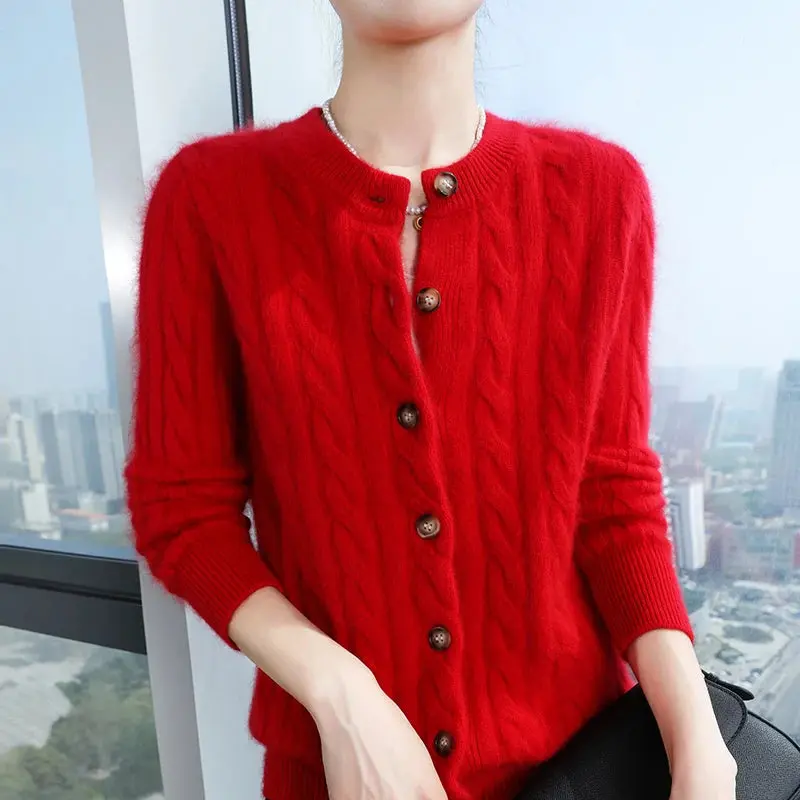 Sienna – Myk Kabelstrikket Cashmere Cardigan - Image 6
