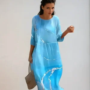 CelesteFlow - Elegant Boho Midi Kjole