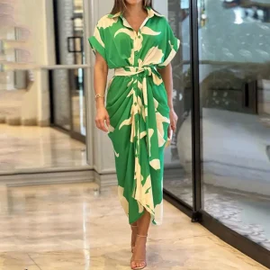 StylishBrilliance - Sophisticated MidiKjole for Elegante Anledninger